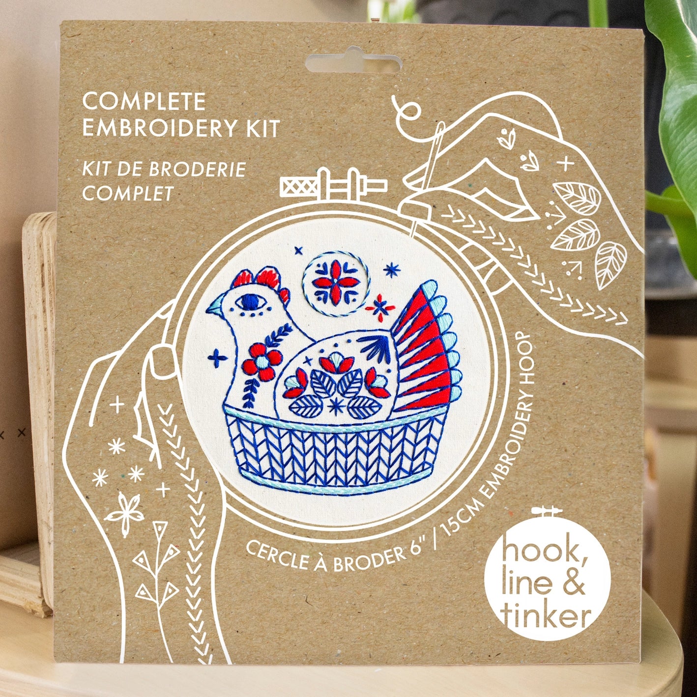 french hen embroidery kit