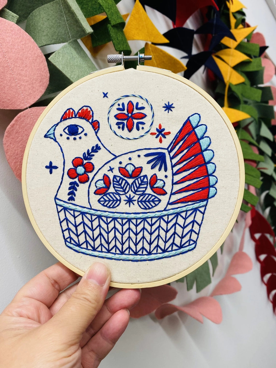 french hen embroidery kit